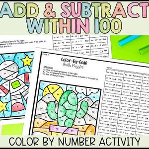 Dodawanie i odejmowanie w zakresie 100 Kolorowanie według numeru