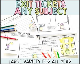 Reading Exit Tickets Exit Slips for Comprehension, Vocabulary, and Reflection