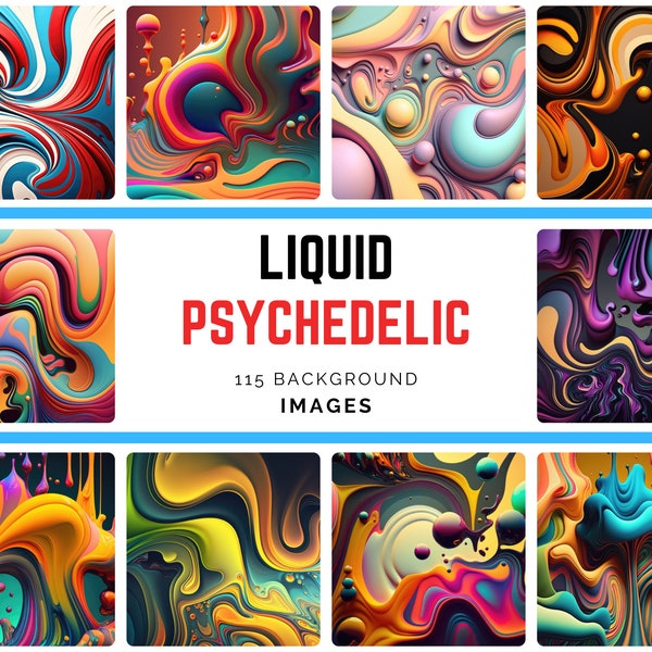 Color Explosion: 115 Psychedelic Backgrounds for Digital Art and Graphics. Psychedelic Paradise, Vibrant Backgrounds for Your Projects