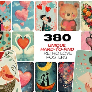 380 poster d'amore retrò unici e difficili da trovare