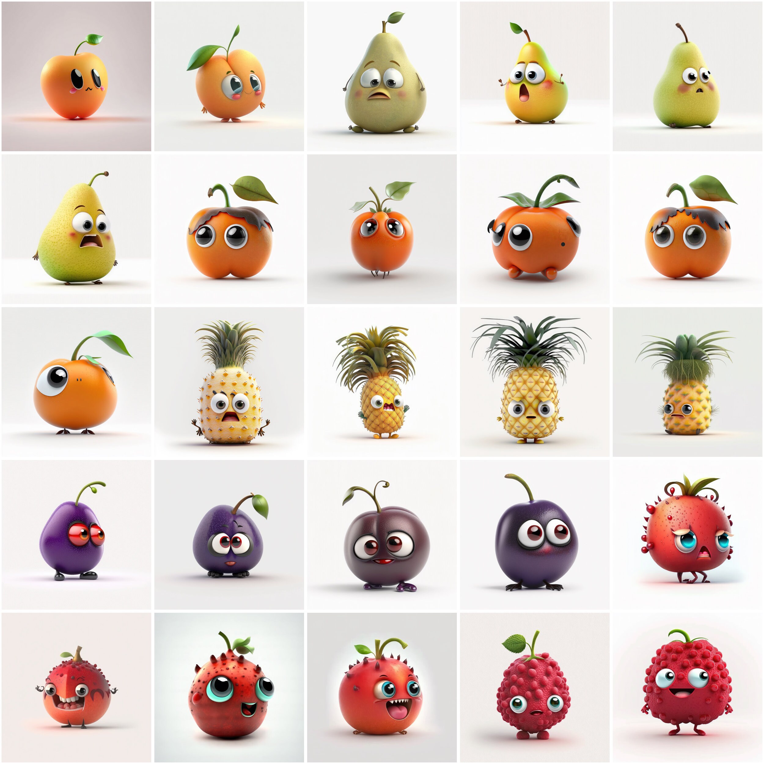 190 Funny Fruit Images Bundle, Pngs With Transparent Background for ...