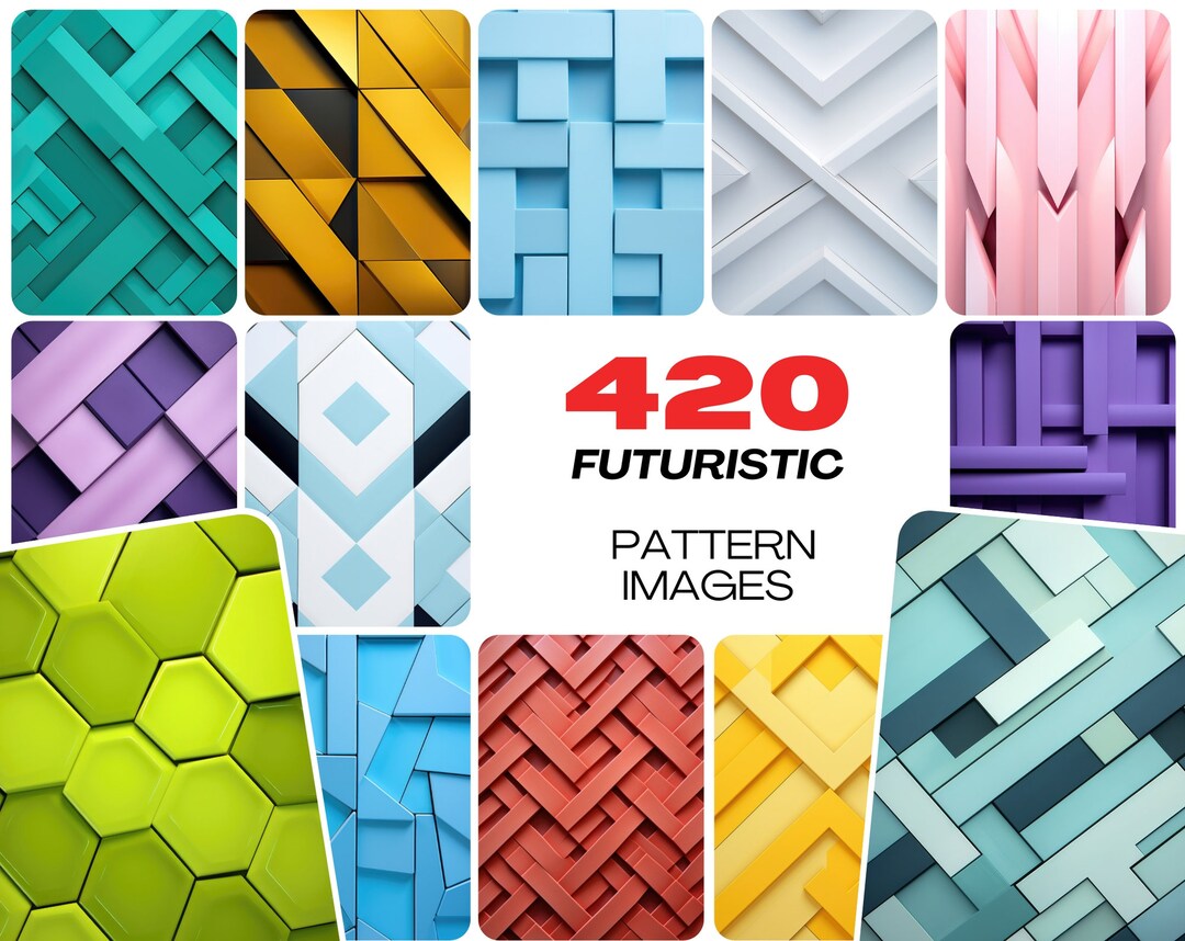 Futuristic 420 JPG Backgrounds Bundle With Commercial License, Colorful ...