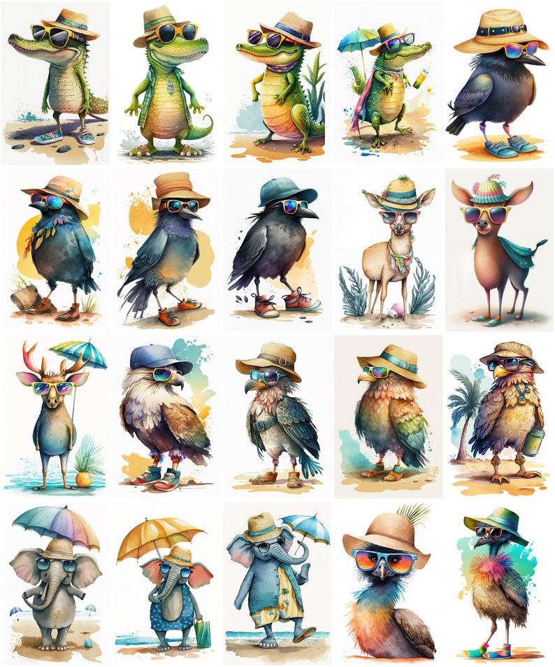 Bunny with Sun Hat and Shades