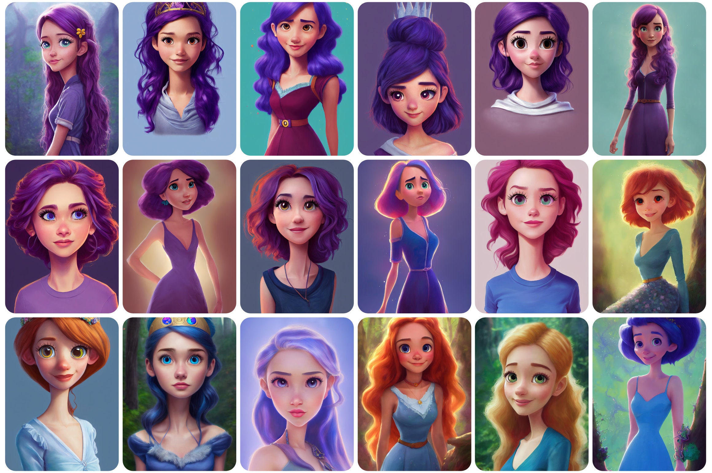 100 MEGA BUNDLE Princess Printable Clipart, Girl Clipart, Princess ...