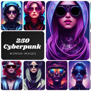250 Printable Futuristic Cyber Woman Images - Perfect for Graphic Design, Sci-Fi Art, and Digital Projects - Cyberpunk-Inspired Women