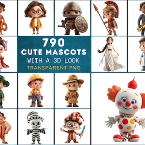 Colección de mascotas 3D: 790 personajes únicos transparentes