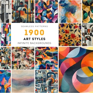 Pack de motifs sans couture ultime 1900 - 20 styles artistiques - JPG et Photoshop PAT