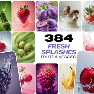 384 immagini luminose di frutta e verdura - Alta definizione per uso commerciale