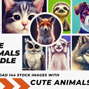 144 Stock Images with Cute  and Funny Animals