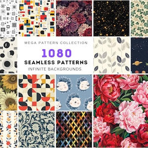 Megapatrooncollectie: 1080 unieke ontwerpen in technische, dieren-, geometrische, abstracte en bloemige thema's