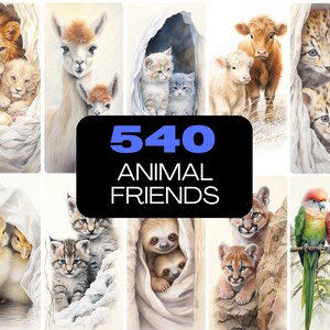 Adorable Animal Friends Art Collection - 540 hochauflösende Bilder mit kommerzieller Lizenz