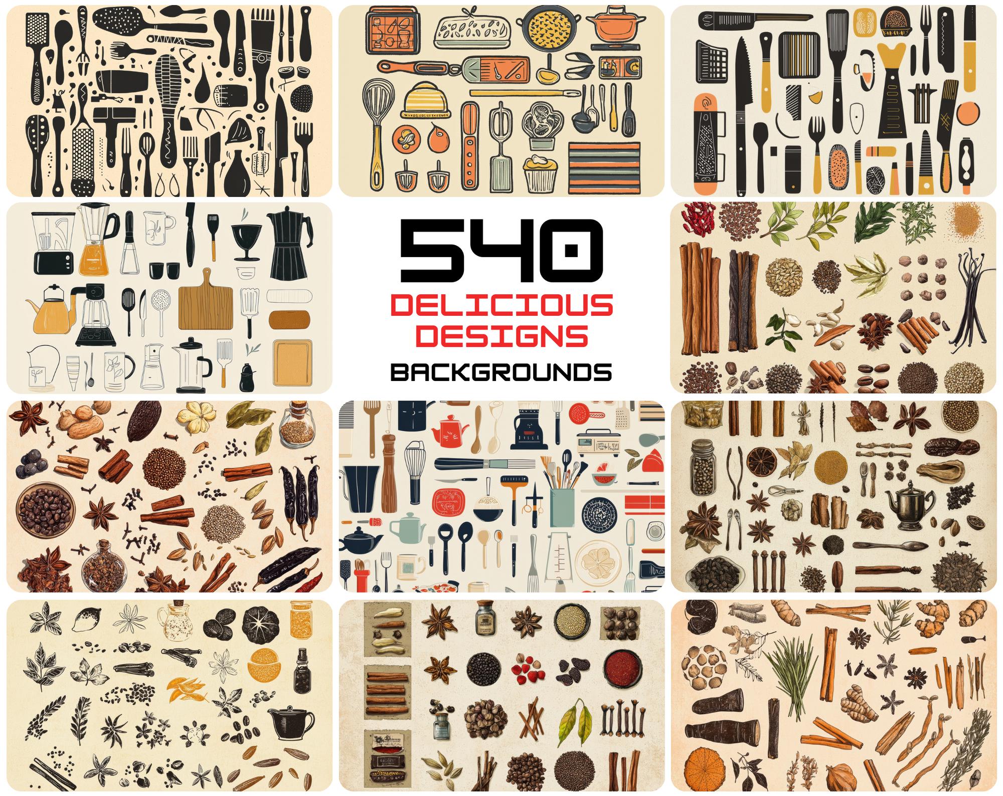 540 種類の鮮やかなコラージュ背景: 果物、野菜、キッチン用品など | 商用ライセンス - Etsy 日本, image size:2000x1588