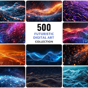 未来的なデジタルアートコレクション - 技術関連画像 500 枚