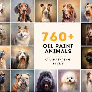 760 images de race de chien de peinture à l’huile | Licence commerciale incluse | PNG haute résolution | Téléchargement instantané | Parfait pour les amoureux des animaux