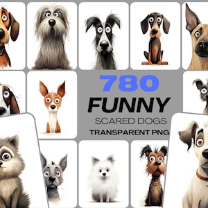 780 Funny Scared Dog Images Collection - High-Resolution JPG & PNG, Commercial License