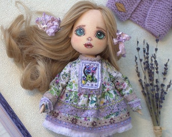 Collectible doll (28 cm) is MADE TO ORDER , Personalized gift ,Textile doll, Fabric cloth doll, Doll with Motion Skeleton