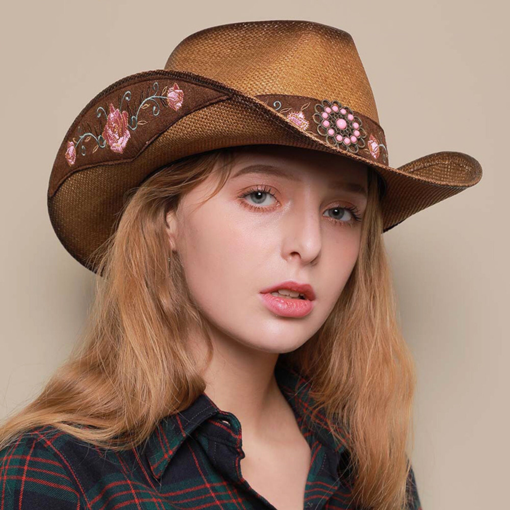 Bohemian Straw Cowgirl Hats for Women Boho Cowboy Hats for Etsy