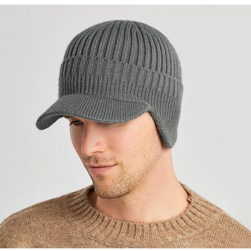 knitted peaked cap