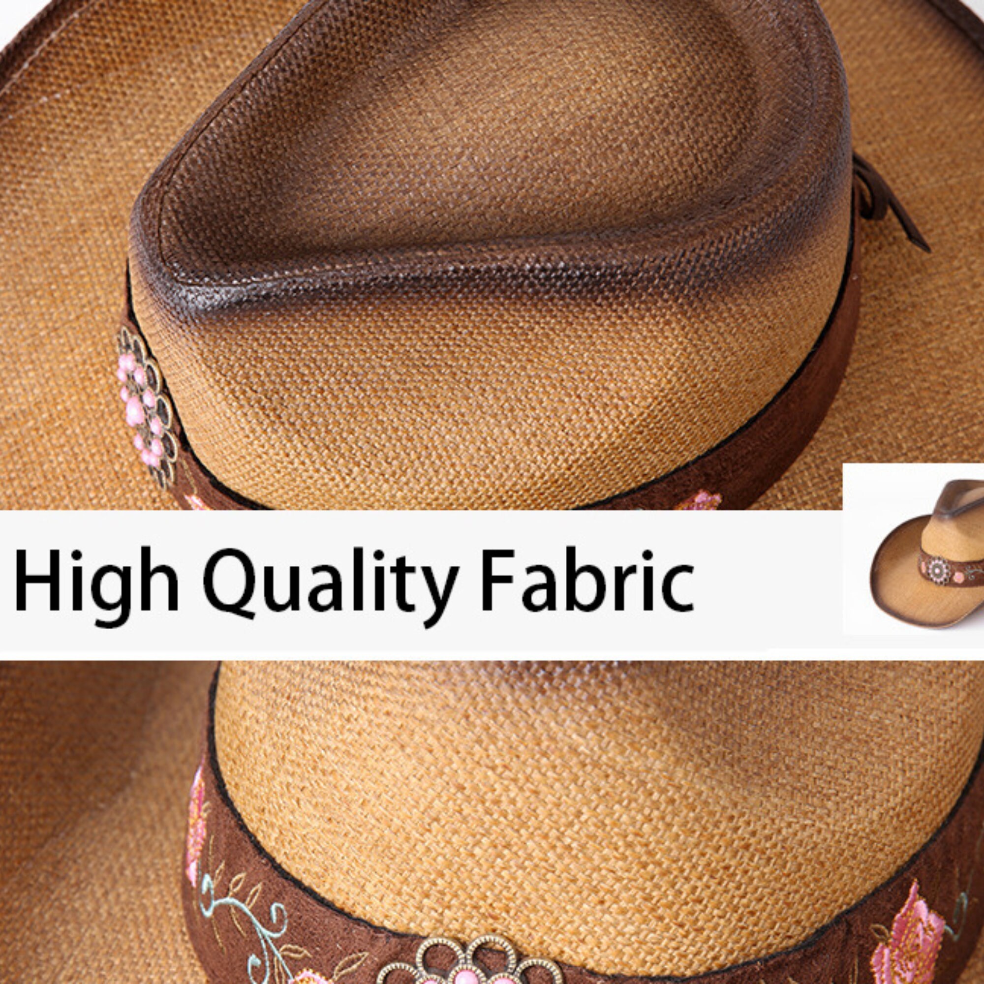 Bohemian Straw Cowgirl Hats for Women Boho Cowboy Hats for Etsy