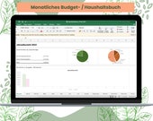 Haushaltsbuch Excel Vorlage bzw. Template | Monatliches Tracking für Einnahmen & Ausgaben | Budgetbuch in deutscher Version