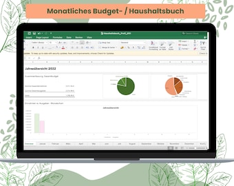 Household Budget Excel Template | Monthly Tracking of Income & Expenses | Budget Book in German Version
