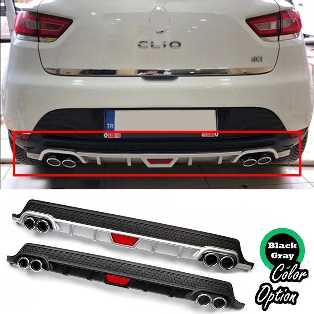 For Renault Clio Mk4 Rear Diffuser Diffusor V2 Black or Gray - Etsy
