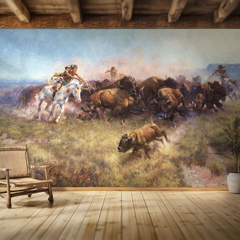 Hunt Scene Hunt Scene Wallpaper - Etsy