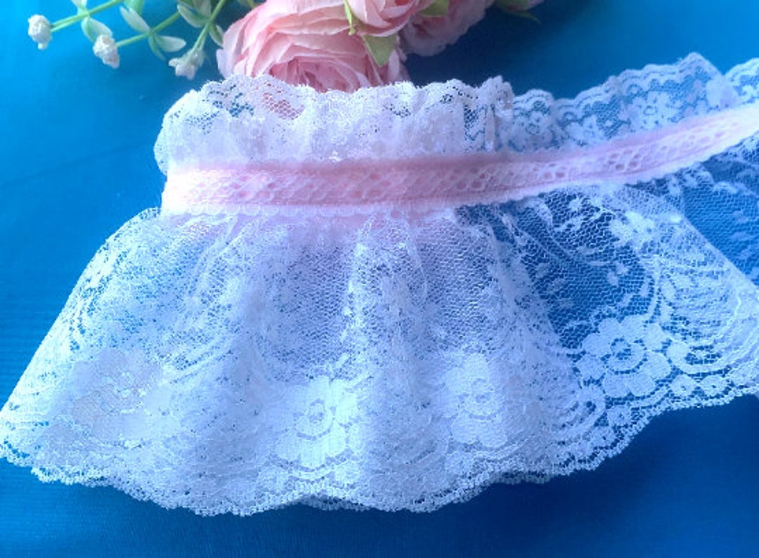 5 Inch Wide Ruffled Lace Trim Ribbon Price per Yard Select Color - Etsy