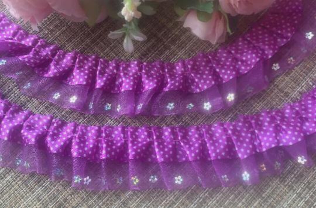 1 1/2-inch-wide Ruffled Ribbon Trim Purple Color Price per Yard - Etsy
