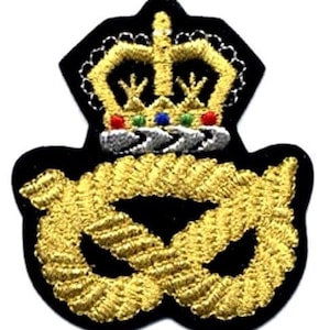 Embroidered Iron-On Applique Crown Crest, 2+1/4 x 2+1/2 inch