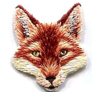 iron on patch applique  FOX HEAD actual  SIZE: 1 3/8 X 1 1/2 inch Free shipping