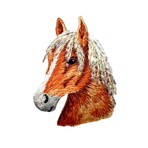 Iron-On patch  applique Chestnut Horse Head 2-1/4&quot; x 1-3/4&quot;