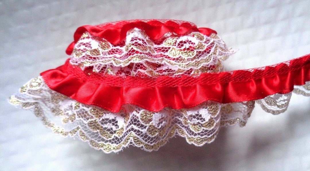 Red Ruffle Lace Ruffle Lace Trim 1