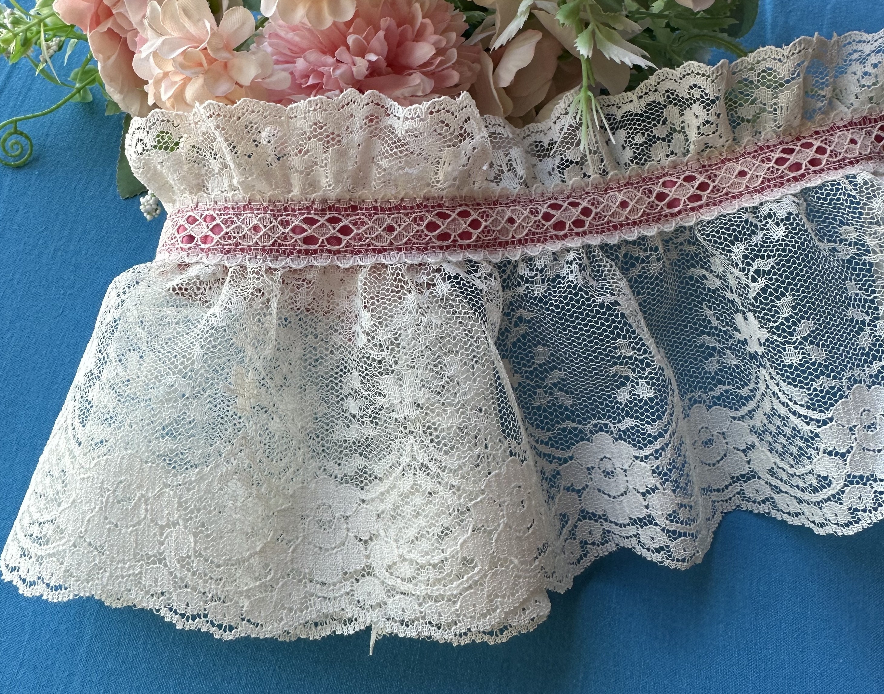5 Inch Wide Ruffled Lace Trim Ribbon Price per Yard Select Color - Etsy