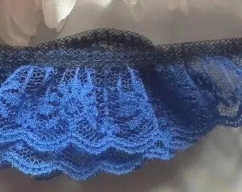 Ruffle Lace Trim 1-inch-wide price per yard royal blue color