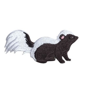 Skunk - Large iron on patch applique Measures 1-1/2&quot; x 3&quot;