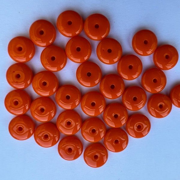 Flach Glatt| Rondelle|6MM|8MM|Preciosa|Opak| 50 Stück pro Bestellung| CzechBeads| Verschiedene Farben| Orange|Perlenkette|