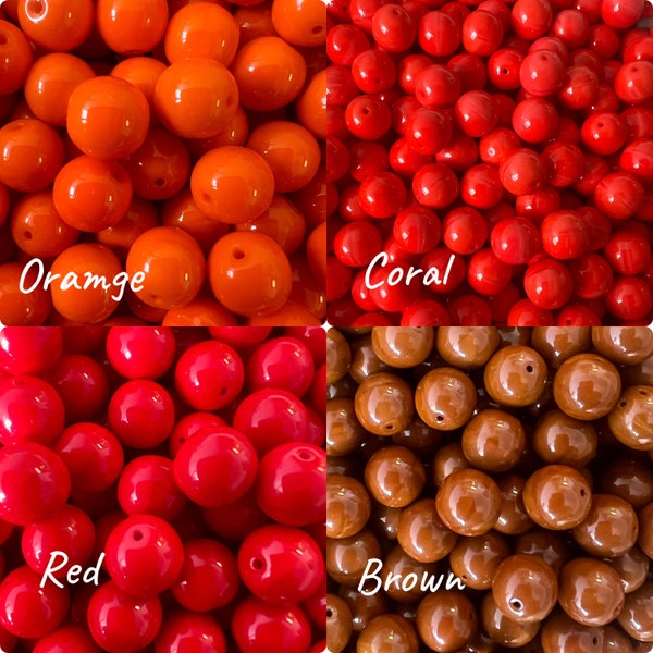 10mm Druk Beads|Opaque| Red|Orange|DyedCoral|Brown|Preciosa|Glass|Czech Beads (20 pcs) 2mm hole