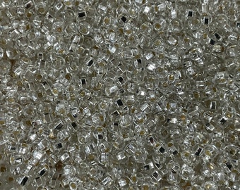 6/0 Natural Transparent  Sliver Line Crystal |Seed Beads| E beads| Preciosa| Glass Czech 4mm Rocaillie | 100/200/300/500 grams | #78102