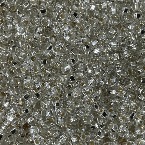 6/0 Natural Transparent  Sliver Line Crystal |Seed Beads| E beads| Preciosa| Glass Czech 4mm Rocaillie | 100/200/300/500 grams | #78102