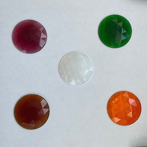 Stained Glass Jewels| 50mm| 2”| Round Faceted| Flat Back| Made In Germany 1980s| 5 color Choices|