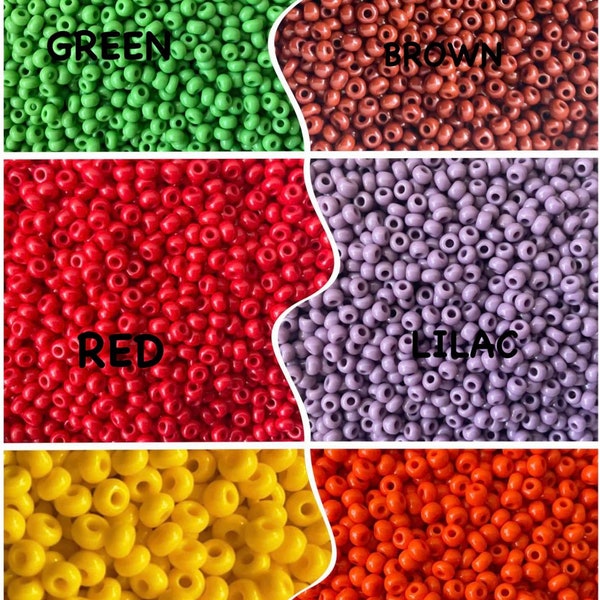 8/0 Dark Red| Lilac| Orange| Brown| Green| Yellow |Preciosa| Opaque| Glass E Beads| 3mm Rocaillie 50/100/200/300/500 grams| Czech Beads