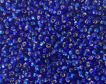 6/0 Natural Transparent  Sliver Line Sapphire| Preciosa| Seed/E- Beads | Glass Czech 4mm Rocaillie | 25/50100/200/300/500 grams | #37080