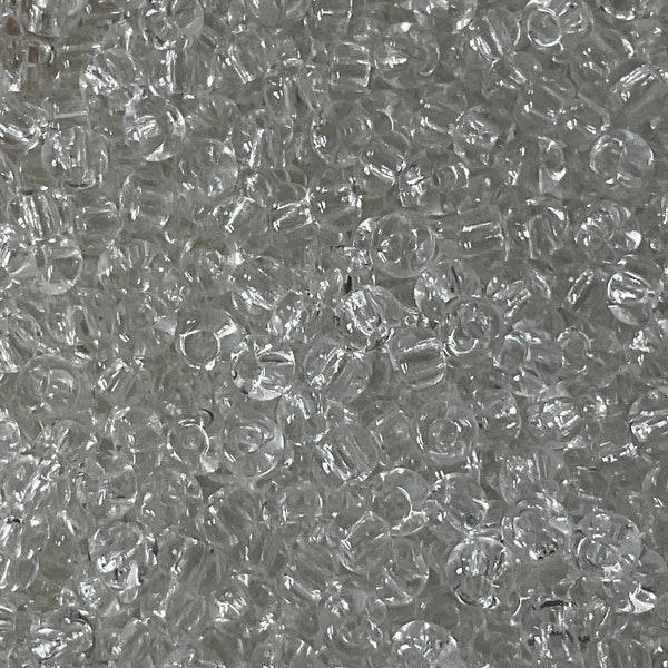 6/O Natural Transparent Crystal |Seed Beads| Preciosa| Glass Czech E Beads 4mm Rocaillie 25/50/100/200/300/500 grams| #00050