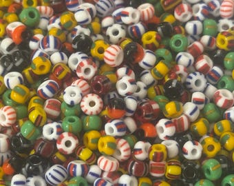 6/0 Naturale / Mix a righe / Perline assortite / Multi-righe / Preciosa / Perline di semi / Perline di vetro E / Rocaillie 4 mm 25/50/100 grammi / Perline ceche