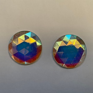 Round |Faceted | Flat-Back |Stained Glass| German Made| Crystal Iridescent| Jewels| 35mm | 2 pieces for 12.99