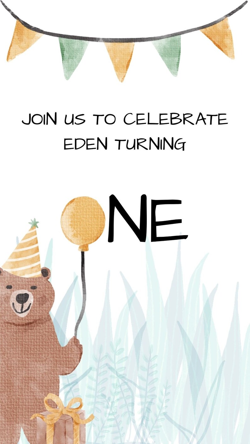 We're Going on a Bear Hunt 1st Birthday VIDEO Invite - Etsy