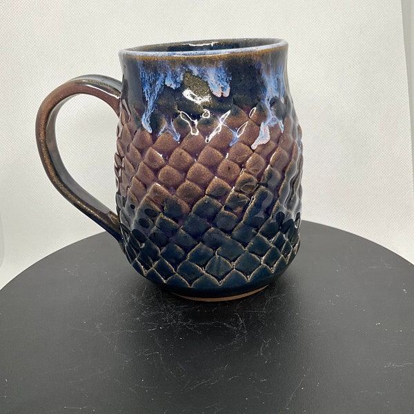 Scale Mugs Vol. 1 - Texture - Scales - Dragon Scales - Mermaid Scales - Handmade Stoneware Pottery