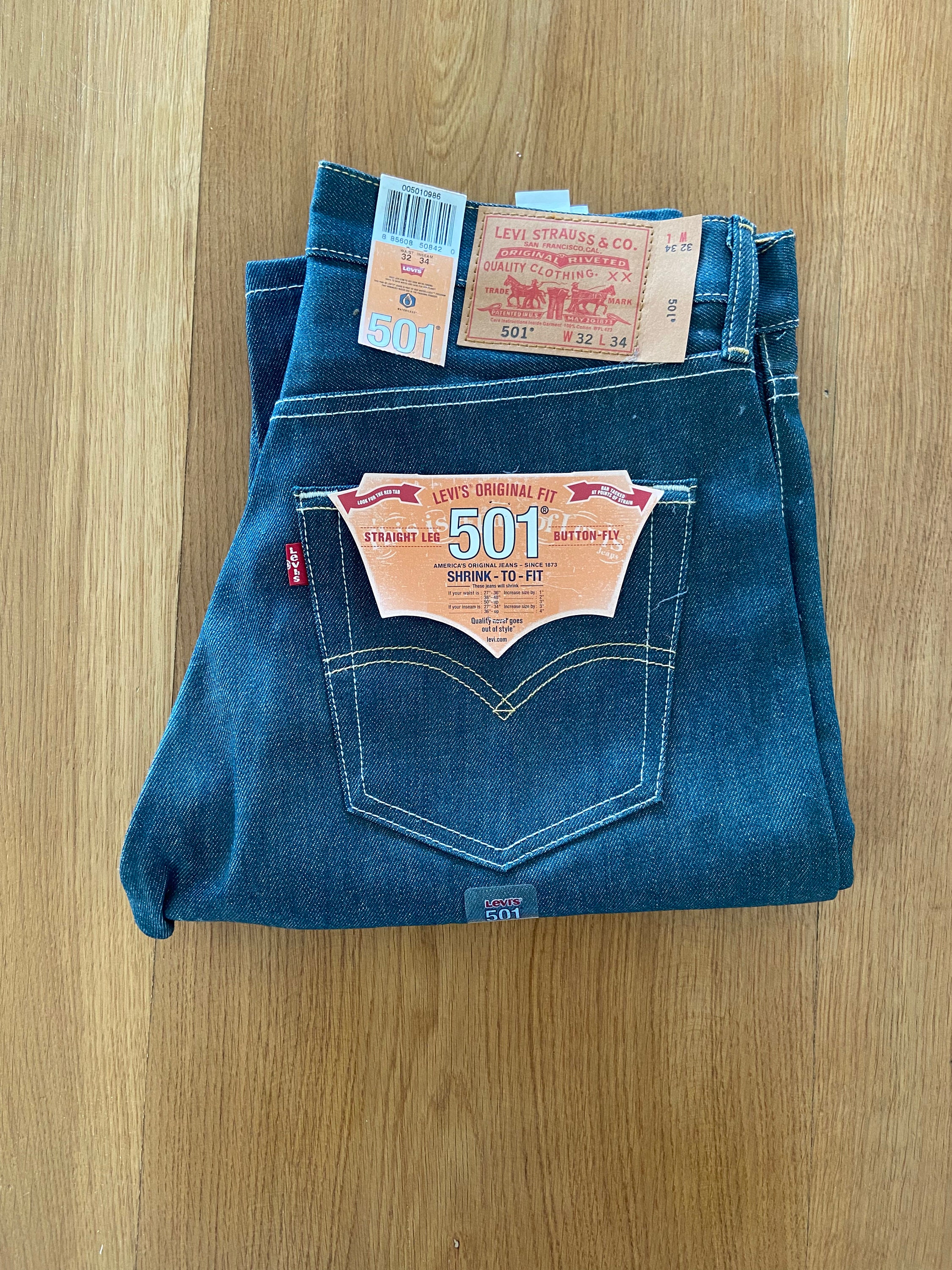 NOS Deadstock Levis 501 Shrink to Fit 32/34 - Etsy