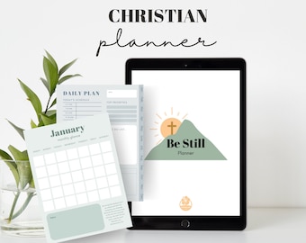 Christlicher Kalender | Undatierte monatliche, wöchentliche, tägliche Layouts (druckbar oder digital)